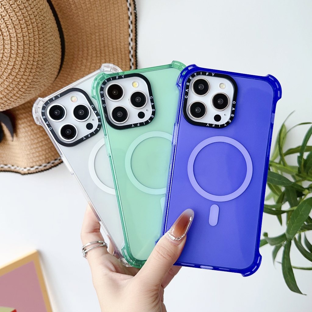 ปลอกกันกระแทกแม่เหล็กสําหรับiPhone16 Pro max 15 promax 14 Plus 13 12 11 โปร่งใสSuper strong anti drop soft TPUเคสโทรศัพท์