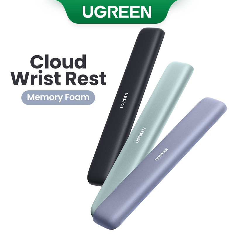 Ugreen แผ่นรองเมาส์ คีย์บอร์ด ตามหลักสรีรศาสตร์ สบาย เมมโมรี่โฟม แผ่นรองเมาส์ บรรเทาความเมื่อยล้า กันลื่น พิมพ์ง่าย