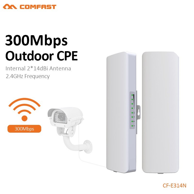 COMFAST กลางแจ้ง WIFI Bridge 3-5KM ไร้สายยาว Transfer 300Mbps WIFI CPE Access Point Dual 2 * 14dBi W