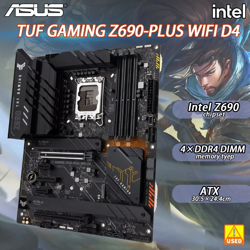LGA 1700 เมนบอร์ด ASUS TUF GAMING Z690-PLUS WIFI D4 adopts Intel Z690 ชิปเซ็ต 4DDR4 5333 (OC) MHz128