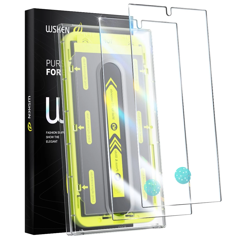 ใหม่ Wsken 2 Pack ป้องกันหน้าจอ Galaxy S24 Ultra S25/S26 Ultra กระจกนิรภัย S24 Plus ป้องกันหน้าจอ HD Clear 9H ฟิล์มแก้วสำหรับ Samsung S25 Ultra S24/S24 Plus