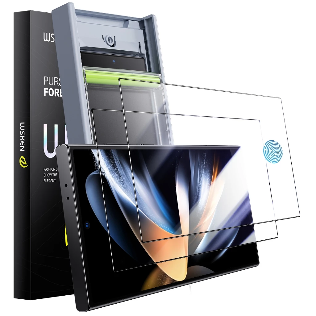 【S24 Ultra SET】Wsken S25 Ultra S26 Ultra กระจกนิรภัยกันรอยหน้าจอ 9H กันแตก 6.8 นิ้ว สําหรับ Samsung Galaxy S24 ฟิล์ม+เคส Set [ไม่มีบับเบิ้ล] [รองรับการปลดล็อกลายนิ้วมือ] S24 Film+Lens+Case HD ฟิล์ม เต็มจอใส S24 ฟิล์มกระจกนิรภัย 2 แพ็ก