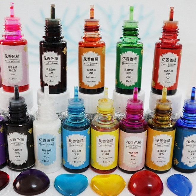 10ML อีพ็อกซี่เรซิ่นย้อมสี DIY Handmade Aromatherapy แม่พิมพ์เม็ดสีย้อมคริสตัล UV ทำเครื่องประดับที่เป็นของแข็ง