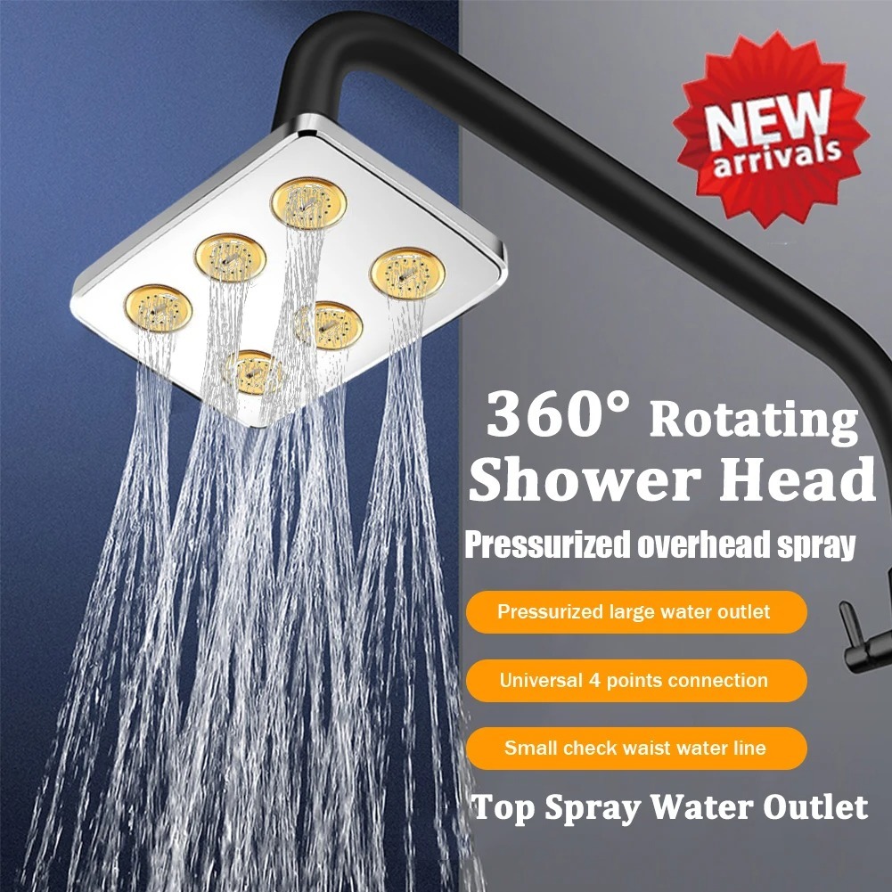 ใหม่ หัวฝักบัวอาบน้ํา แรงดันสูง ประหยัดน้ํา หมุนได้ 360 องศา อุปกรณ์เสริม สําหรับห้องน้ํา