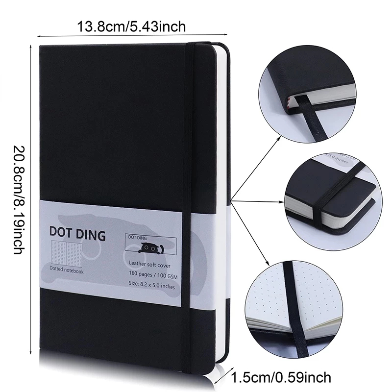 [จัดส่งในพื้นที่] สมุดโน้ต Dot Matrix A5 100 GSM 160 ปกผ้าลินิน เครื่องเขียน เครื่องใช้สำนักงานโรงเรียน