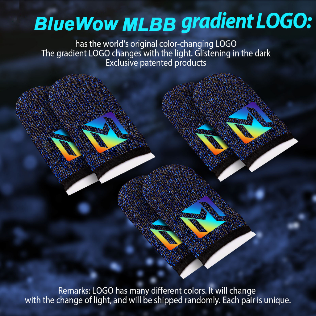 2025 BlueWowMobile LegendsGamers Sweatproof Gradient ถุงมือโทรศัพท์มือถือแขนหน้าจอสัมผัสเกมคอนโทรลเลอร์โทรศัพท์เกม PUBG
