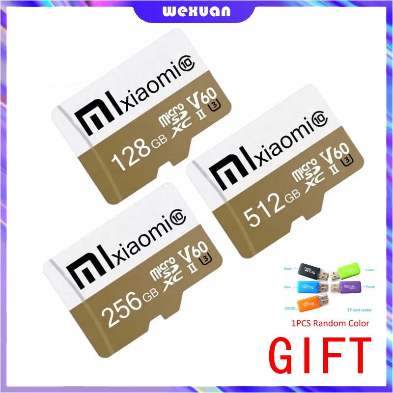 Xiaomi การ์ดรีดเดอร์ Micro SD 16GB 32GB 128GB 512GB 1TB U3 Class 10 ความเร็ว 100MB/s สําหรับบ้าน มอนิเตอร์ โทรศัพท์มือถือ