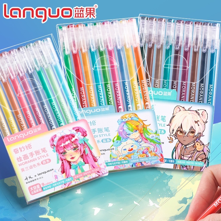 Languo ปากกาเจลไฮโดรเจล 99 สี 9 ชุด สําหรับสํานักงาน นักเรียน