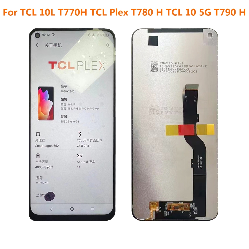 6.53 "จอแสดงผลสําหรับTCL 10L T770H LCD TCL Plex T780H LCD TCL 10 5G T790 T790HจอแสดงผลLCD Touch Scre