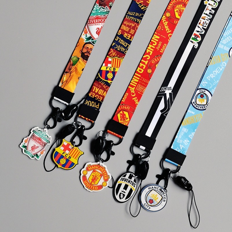 สายคล้องคอยาว ลาย Manchester United Real Madrid AC Milan Barcelona Roma สําหรับโทรศัพท์มือถือ ของที่ระลึก กิจกรรมมหาวิทยาลัย
