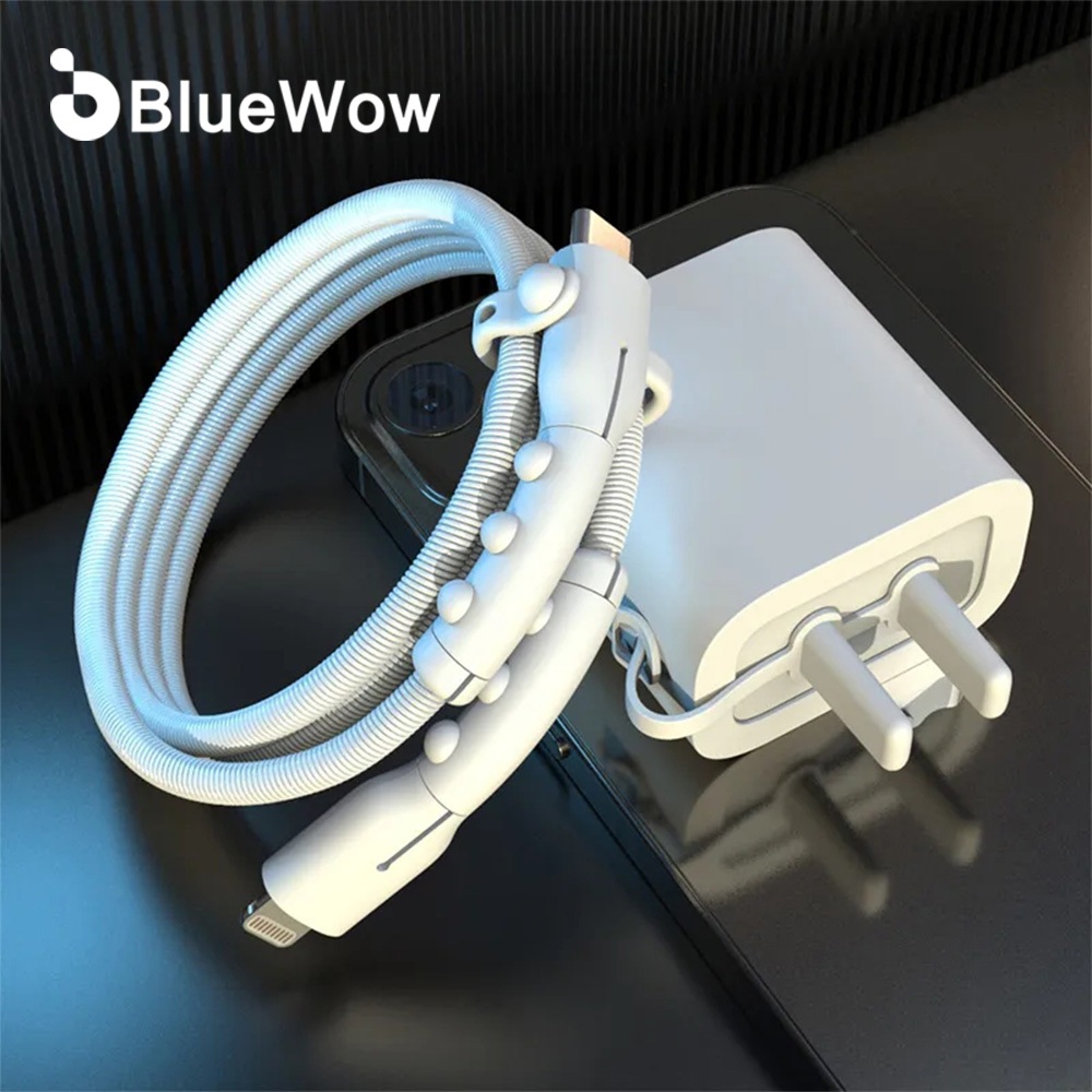 【ลดกระหน่ํา】 Bluewow IP 20W ตัวป้องกันที่ชาร์จ ซิลิโคน ป้องกันแตกหัก แบบเต็ม ที่ม้วนสายชาร์จ สําหรับที่ชาร์จ IP 18 / 20W