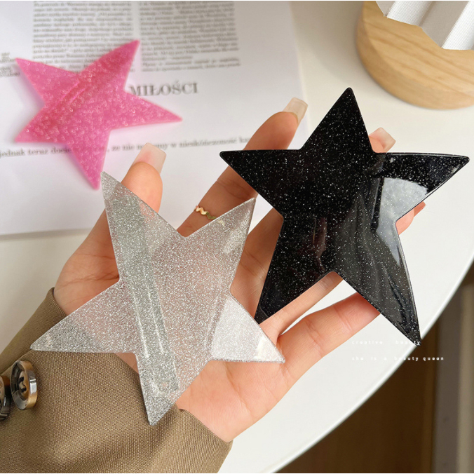 Spicy Girl yk2 Cool and Fashionable Five pointed Star Spring Clip with Half Tie Hair Clip on the Back of the Head, Personalized and Versatile Style Side Clip
