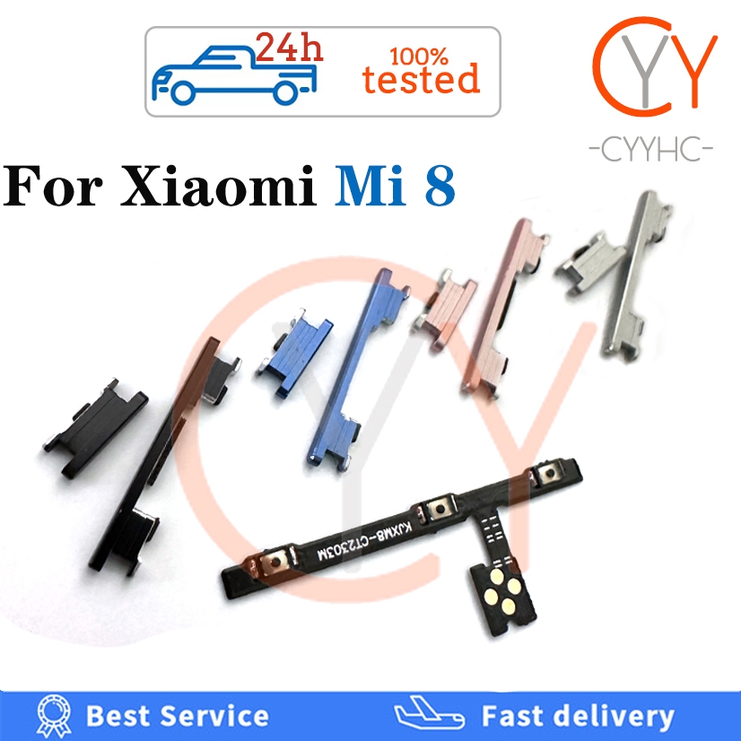 ปุ่มปรับระดับเสียง ปุ่มเปิดปิด สายเคเบิลอ่อน สําหรับ Xiaomi 8 / Mi 8 อะไหล่สายเคเบิลอ่อน