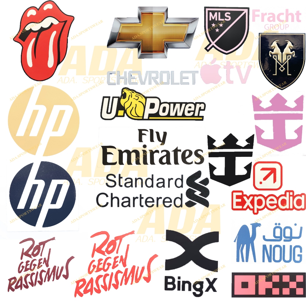 แผ่นสติกเกอร์สปอนเซอร์ Real M HP sponsor Inter Miami sponsor Mcity OKX Advertising repair Inter M LFC retro sponsor Man U Chevrolet Al-Nassr FC Arm sponsor Football patch 2024