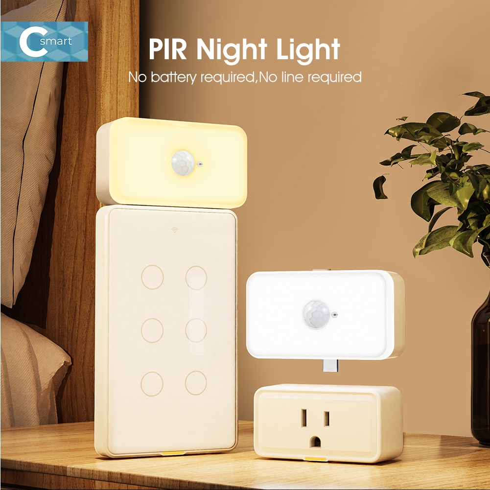 C โคมไฟ LED PIR เซนเซอร์ตรวจจับการเคลื่อนไหว เซนเซอร์ตรวจจับการเคลื่อนไหว แสงสีขาวอบอุ่น สองสี Typec สําหรับห้องนอน ห้องครัว บันได และทางเดิน - รูปที่ 2