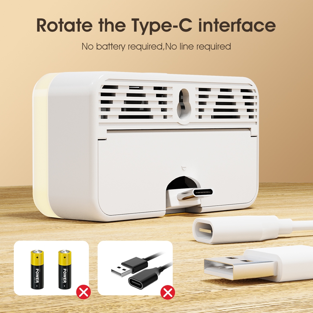 C โคมไฟ LED PIR เซนเซอร์ตรวจจับการเคลื่อนไหว เซนเซอร์ตรวจจับการเคลื่อนไหว แสงสีขาวอบอุ่น สองสี Typec สําหรับห้องนอน ห้องครัว บันได และทางเดิน - รูปที่ 3