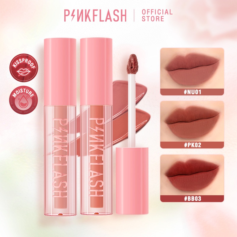 Pinkflash More&More ลิปสติก เนื้อแมตต์ ไม่ติดแก้ว กันชื้น กันน้ํา ไม่เหนียวติด