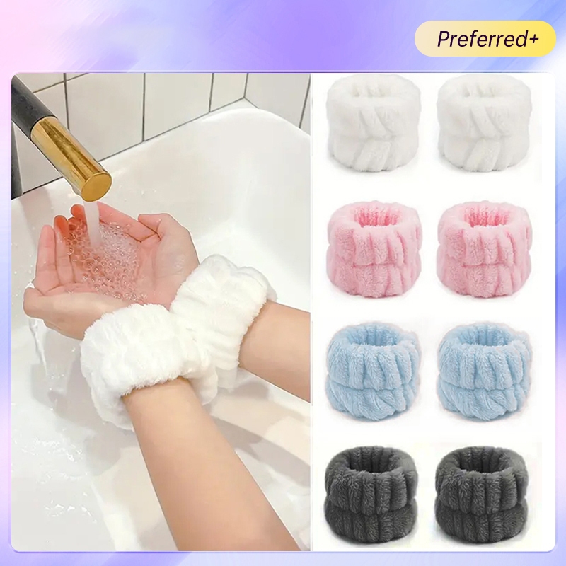 2 ชิ้น / 3 ชิ้น สปา สายรัดข้อมือ ผ้าขนหนูข้อมือ สําหรับล้างหน้า ไมโครไฟเบอร์ สายรัดข้อมือ โบ แถบคาดศีรษะ สําหรับแต่งหน้า ผลิตภัณฑ์ดูแลผิว