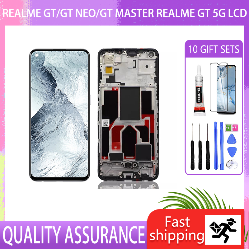 อะไหล่หน้าจอสัมผัส LCD พร้อมกรอบ สําหรับ Realme GT GT NEO GT Master Realme GT 5G RX2202 RX3031