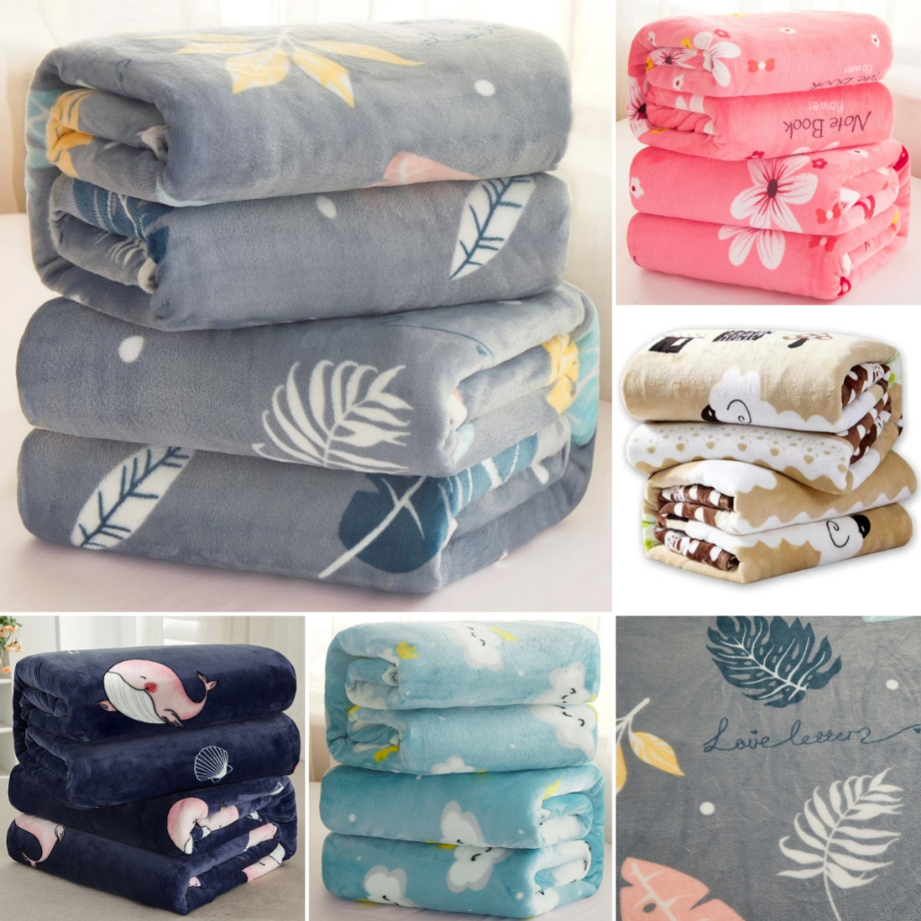 ผ้าห่มไมโครไฟเบอร์ Fluffy Flannel Soft Super Soft Warm and Comfort ผ้าห่มควีนเดี่ยว Bulu Lembut Gebu Baldu