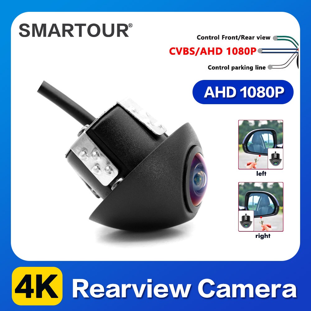 Smartour AHD 1080P กล้องมองหลังรถยนต์ ถอยจอดรถ กล้องมองหลัง แบบใสพิเศษ กันน้ํา มุมกว้าง
