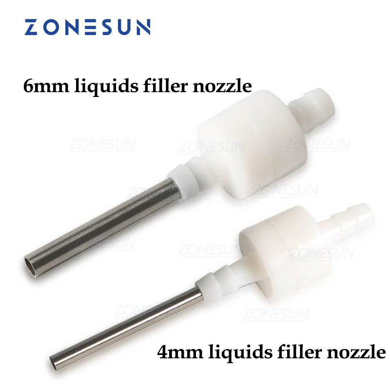 Zonesun 4 มม. 6 มม.หัวฉีดบรรจุเหล็กสําหรับเครื่องบรรจุของเหลวไฟฟ้าอุปกรณ์เสริมอะไหล่