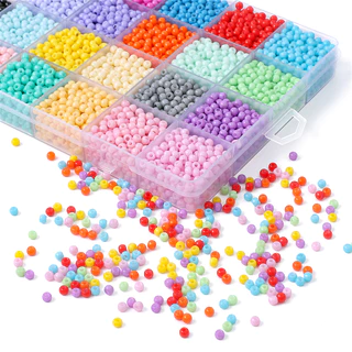ลูกปัดแก้ว ลูกปัดเมล็ด 4mm สีต่างๆ 155 ชิ้น/แพ็ค สำหรับ DIY งานเครื่องประดับทำสร้อยข้อมือและสร้อยคอ