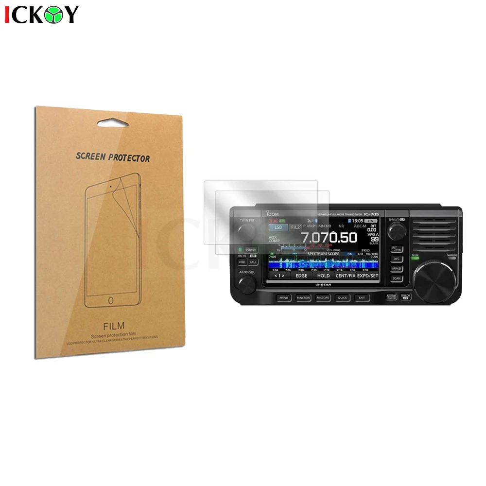 2pcs LCD Clear Screen Protector Shield ฟิล์มสําหรับ ICOM IC-705/7300/9700 Walkie-Talkie อุปกรณ์เสริม
