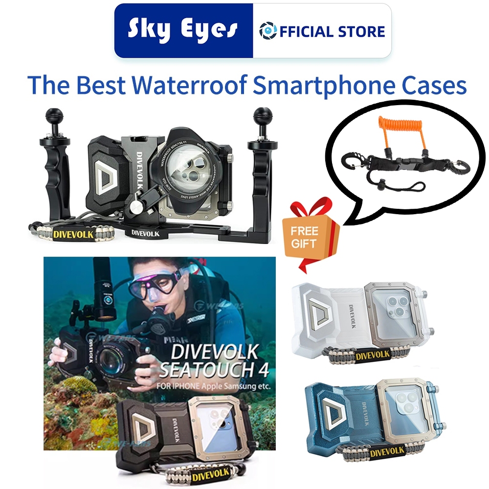 เคสโทรศัพท์ดําน้ํา DIVEVOLK Seatouch 4 Max Plus สําหรับ iPhone 16/16 Pro/16 Pro Max15//14/13/12 ฯลฯร