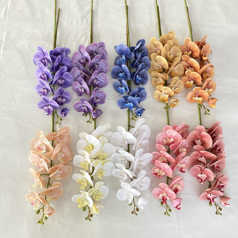 ดอกกล้วยไม้ประดิษฐ์ 3D สีขาว คุณภาพสูง สําหรับตกแต่งงานแต่งงาน 9 ชิ้น