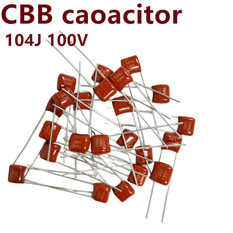 ตัวเก็บประจุ CBB 100V 104J 0.1UF 100NF 104 5% Pitch 5 มม. P=5 100V104J 104J100V P=5 มม. 50 ชิ้น ต่อล