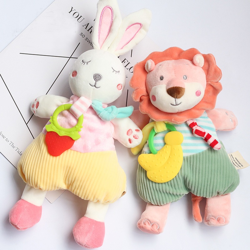 ของเล่นตุ๊กตายางกัด รูปการ์ตูนกระต่าย ช้างสิงโตน่ารัก ขนาด 25 ซม. สําหรับเด็กทารกแรกเกิด