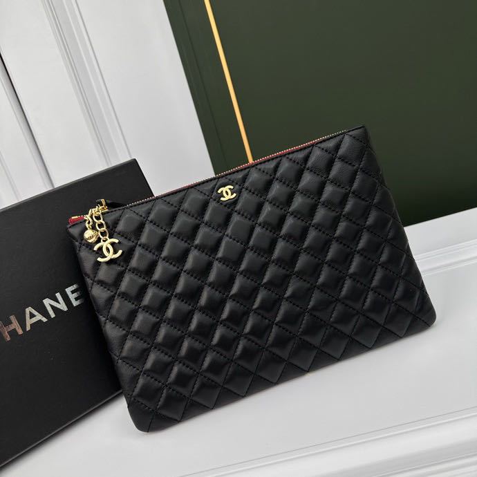 Chanel กระเป๋าถือ หนังแกะ สไตล์คลาสสิก คุณภาพสูง ของแท้ 100% สําหรับผู้หญิง
