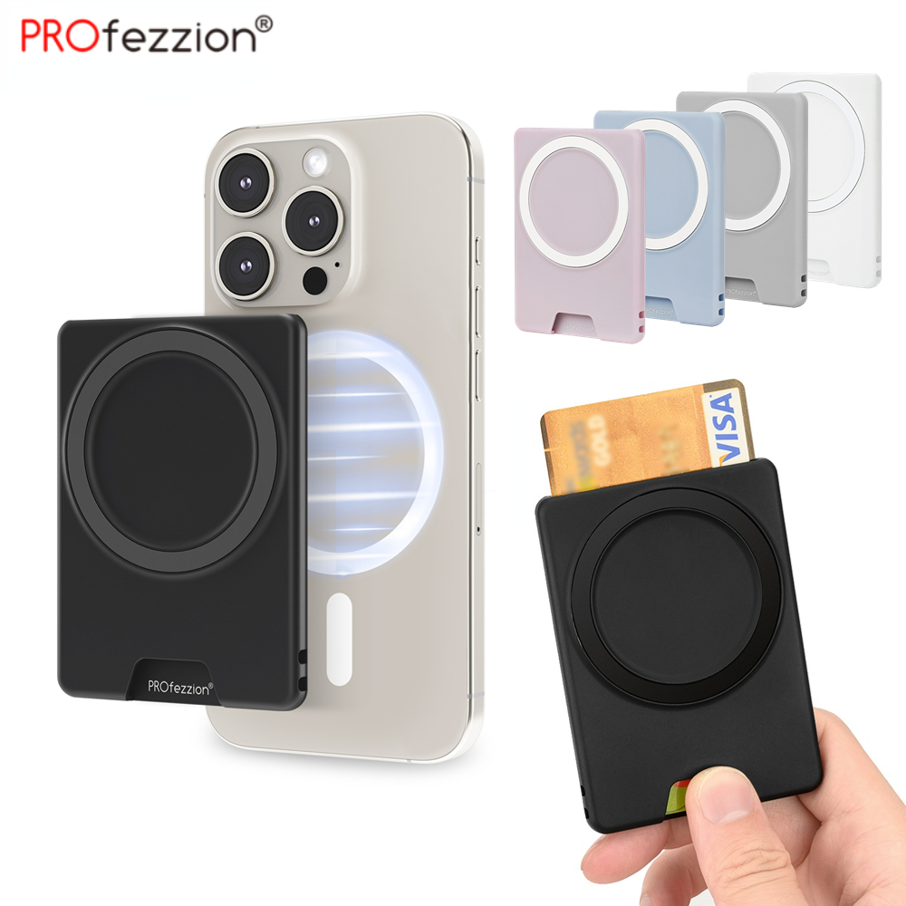 PROfezzion Magnetic Smartphone Card Cash Case กระเป๋าสตางค์แม่เหล็ก ใส่บัตร โทรศัพท์ได้ สําหรับ Apple 15 14 13 12 Pro Max Plus Mini Samsung Xiaomi Phone Wallet