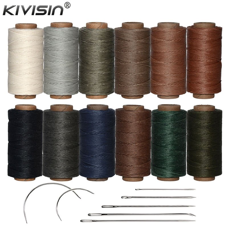 เส้นด้ายถักหนัง ทรงกลม 0.55 มม. 12 สี สําหรับเย็บหนัง เย็บหนังสือ กระเป๋าสตางค์ รองเท้า ซ่อมเครื่องประดับ DIY