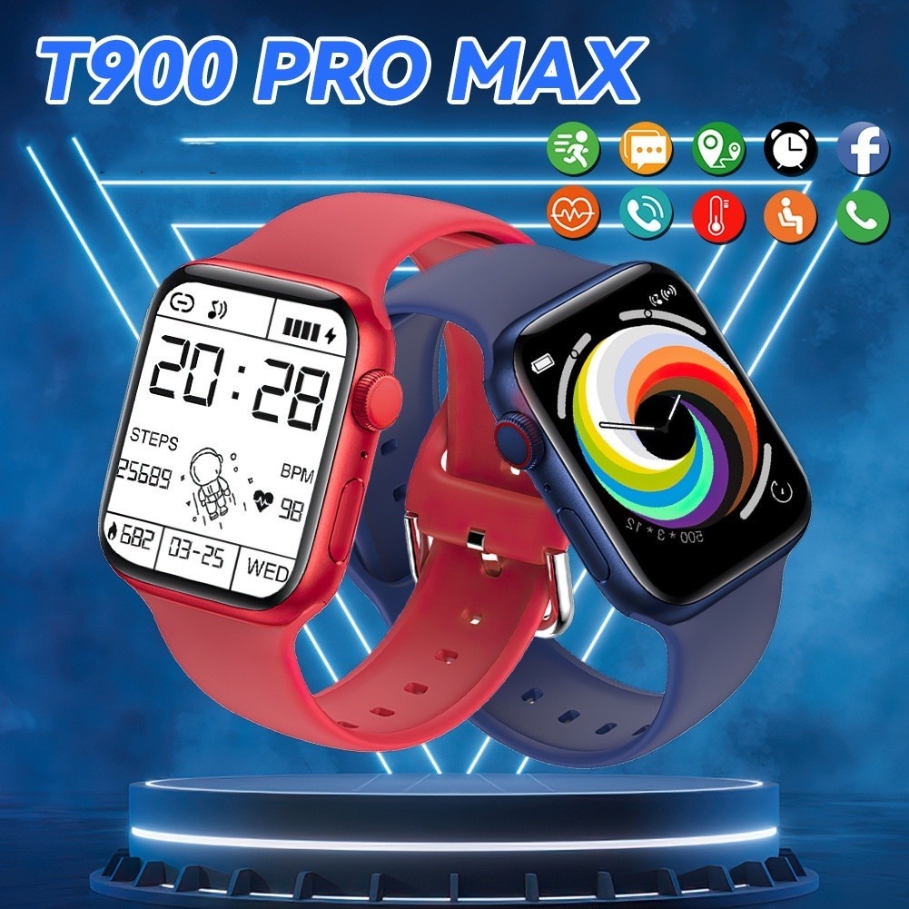 T900 Pro Max Series 7 สมาร์ทวอท์ชบลูทูธโทรอัตราการเต้นหัวใจกีฬา T900Pro Max Smartwatch Pk iwo X8 Pro