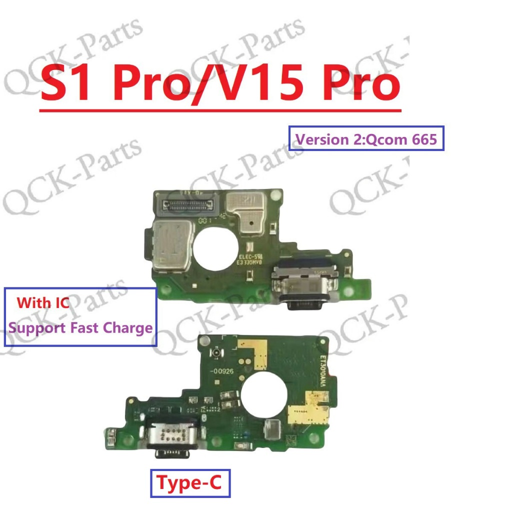 สําหรับ Vivo S1 Pro พร้อม IC USB ชาร์จแท่นชาร์จพอร์ตบอร์ดพร้อมไมโครโฟนสาย Flex สําหรับ V15 Pro