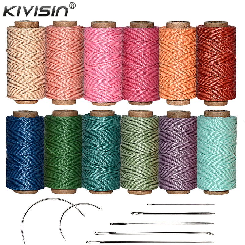 ชุดด้ายเคลือบแว็กซ์ ทรงกลม หนา 0.8 มม. 12 สี สําหรับเย็บหนัง ทําเครื่องประดับ หนังสือ ซ่อมบ้าน ลูกปัด DIY