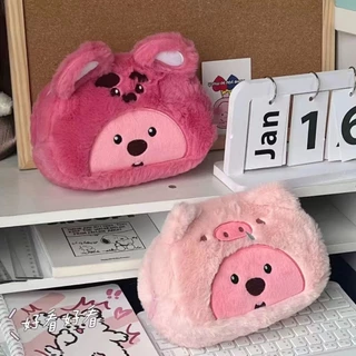 กระเป๋าดินสอ ลายการ์ตูนน่ารัก ผ้ากํามะหยี่ขนนิ่ม สําหรับนักเรียน ปากกา เครื่องเขียน