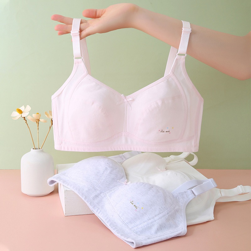 ชุดชั้นในผ้าฝ้ายแท้สำหรับวัยรุ่นและสาวมัธยมต้น สวมใส่ง่าย ระบายอากาศดี