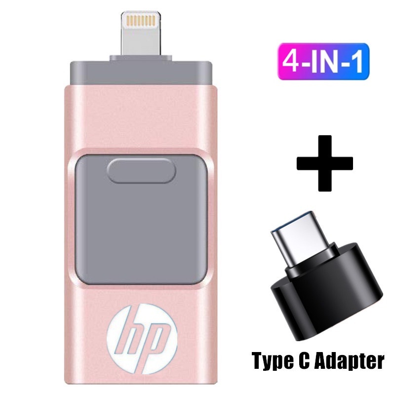 แฟลชไดรฟ์ OTG 2TB H.P 4-in-1 USB 32GB 64GB 128GB 256GB 512GB 1TB USB 3.0 สําหรับ iPhone Android Type