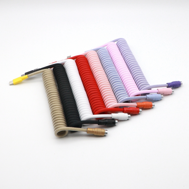 สายเกลียว USB-A เป็น Type-C สร้างขึ้นด้วยมือสําหรับคีย์บอร์ดแบบกลไกพร้อม Aviator YC8