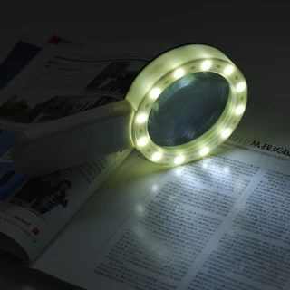 Kiprun แว่นขยาย พร้อมไฟ LED 12 ดวง 30X ขนาดใหญ่ สําหรับอ่านหนังสือ ตรวจสอบเหรียญ เครื่องประดับ
