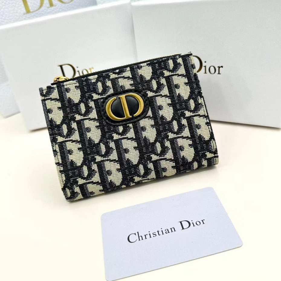 Dior กระเป๋าสตางค์หนังแท้ อเนกประสงค์ ใส่บัตรได้ สําหรับผู้หญิง