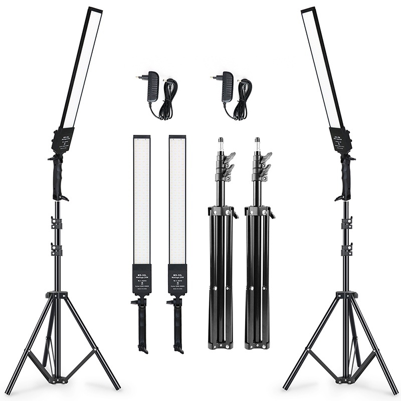 ชุดไฟสตูดิโอ LED แบบคู่ หรี่แสงได้ สําหรับถ่ายภาพ