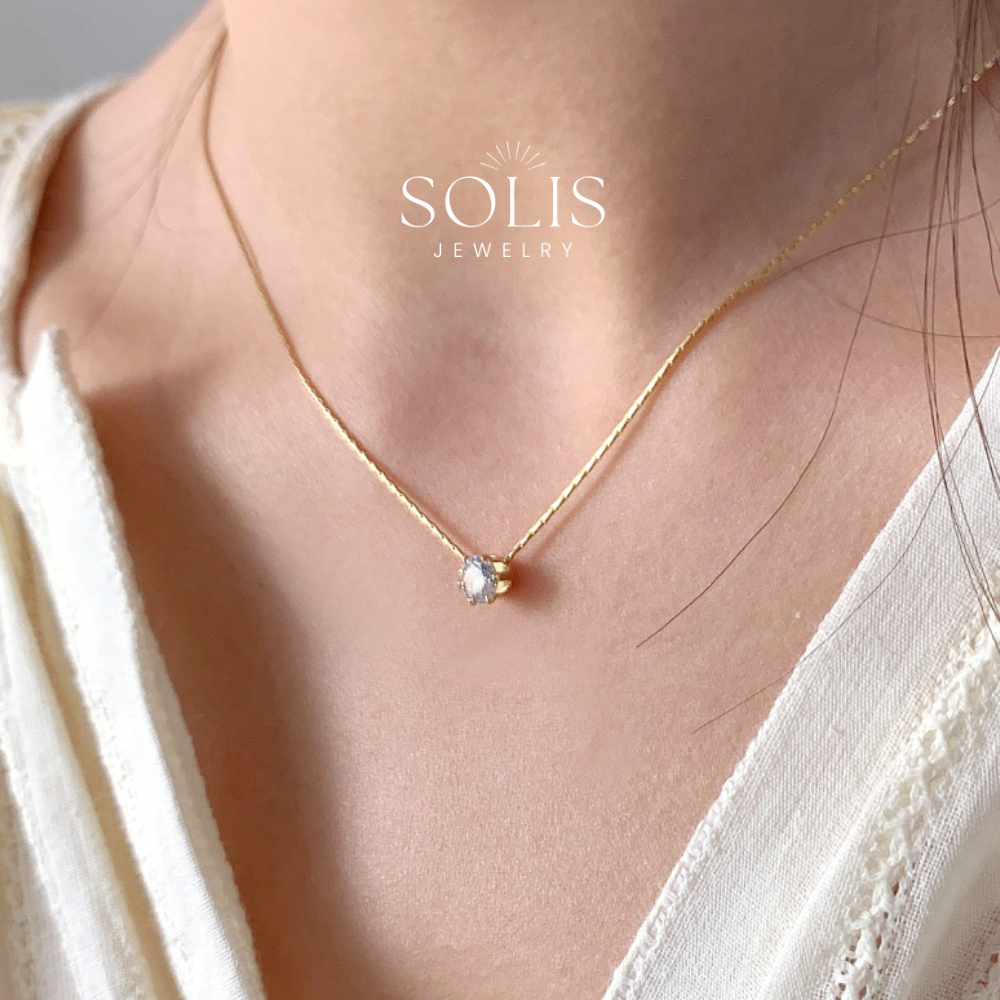 เพชรเม็ดเล็ก จี้สร้อย  * ชุบทอง 18K แท้ สแตนเลสไทเทเนียม 316L • ผู้หญิง สร้อยแฟชั่น  NL170 • ไม่ลอกไม่ดำ • Solis Jewelry NL020