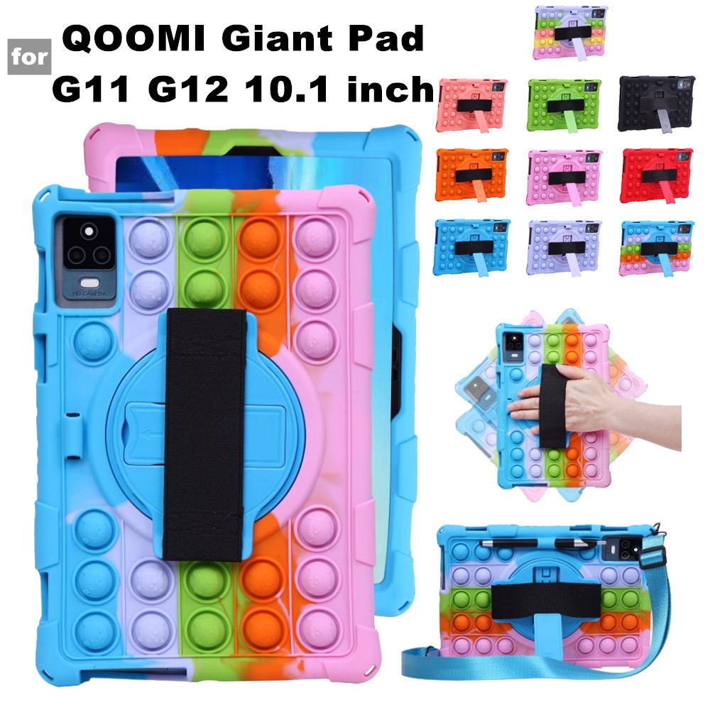 Soft Silicon Case for QOOMI Giant Pad G11 G12 10.1 inch 360 Rotating Stand Tablet Push Bubble Kids C