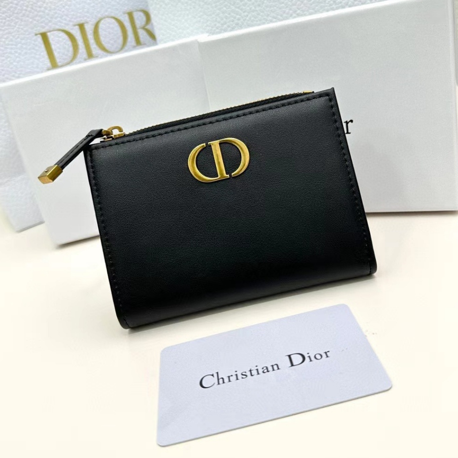 Dior ของแท้ กระเป๋าสตางค์ พับได้ อเนกประสงค์ สําหรับผู้หญิง