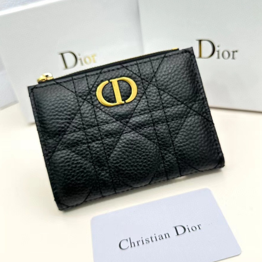 Dior ของแท้ กระเป๋าพับ กระเป๋าใส่บัตร อเนกประสงค์ สําหรับผู้หญิง