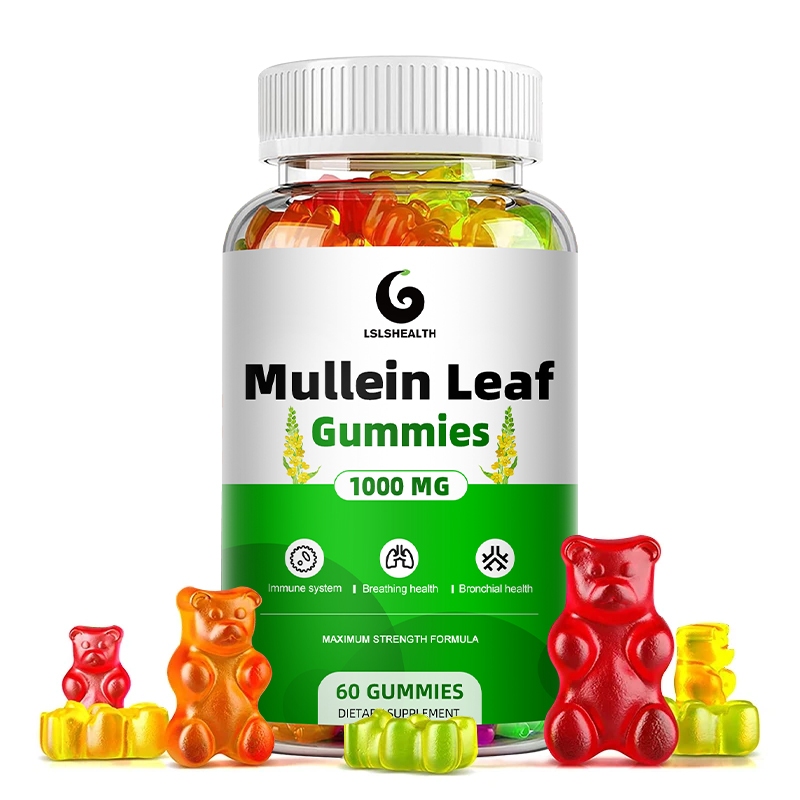 Lshealth Mullein Gummies อาหารเสริมใบมัลลีน สําหรับระบบทางเดินหายใจ ระบบย่อยอาหาร สารสกัดจากใบมัลลิน